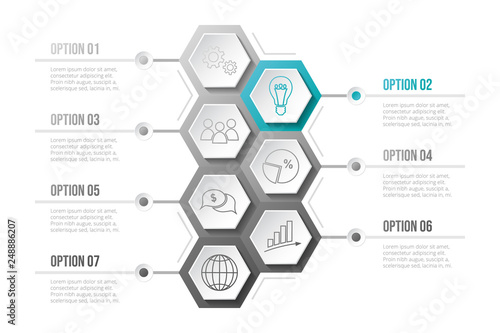 Business infograph with icons - concept of template. Vector