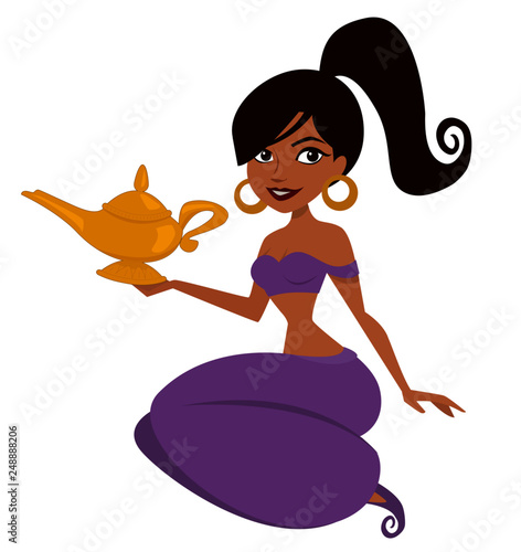 Girl Genie with a lamp