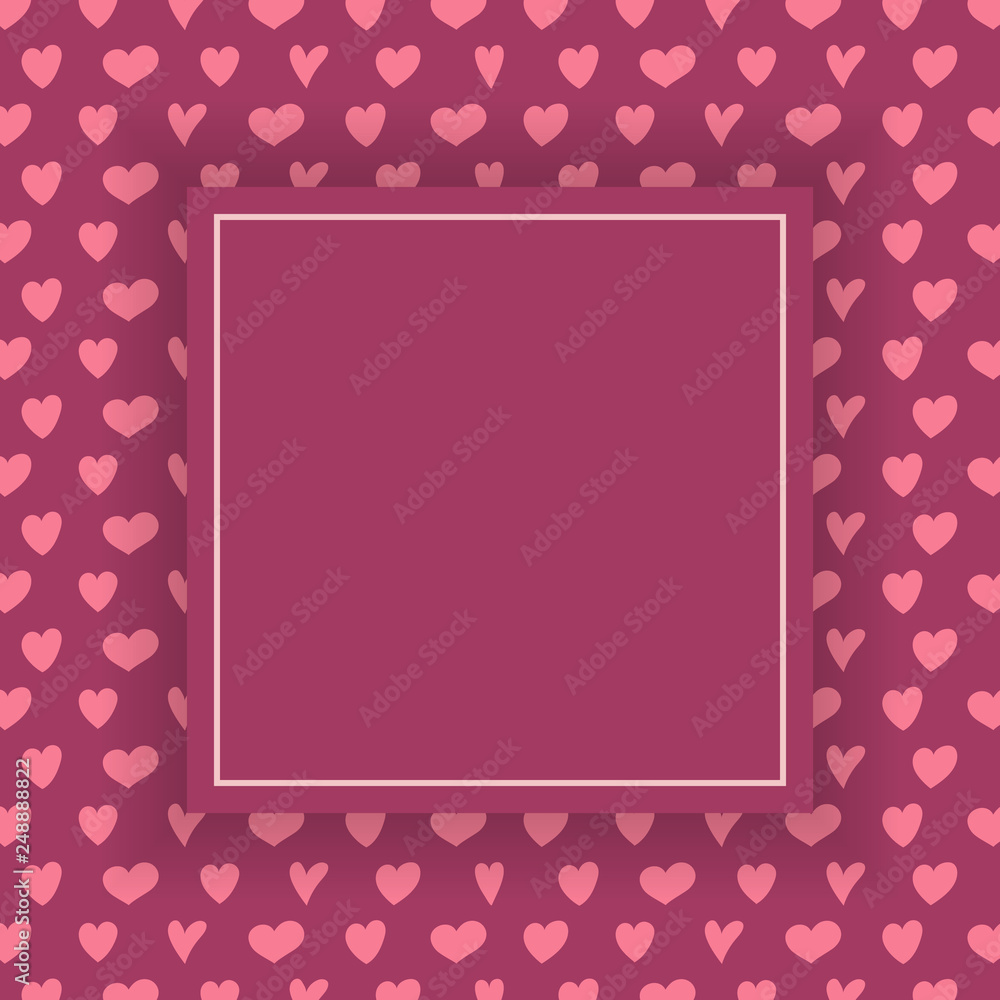 Vintage greeting card with hearts and copyspace. Mother's Day concept. Vector