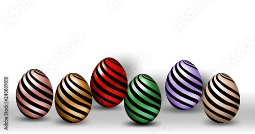 Happy easter eggs with different texture on a white backgroundcard,elements,vector,flyers,invitation,brochure,banners,posters spring holiday