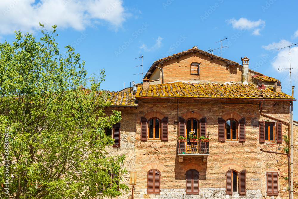Italian residential house with a balcony