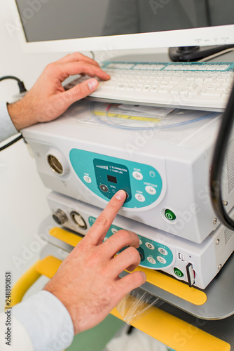 Doctor working with endosco...