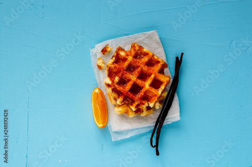 Traditional vanilla waffles photo