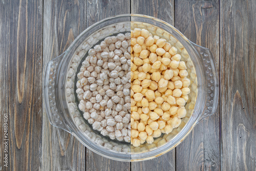 Wallpaper Mural Chickpeas before and after soaking in water Torontodigital.ca