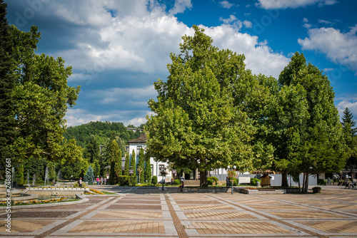 Bulgarian town of Troyan. City center in a summer day