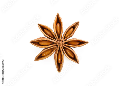 Anise star on white