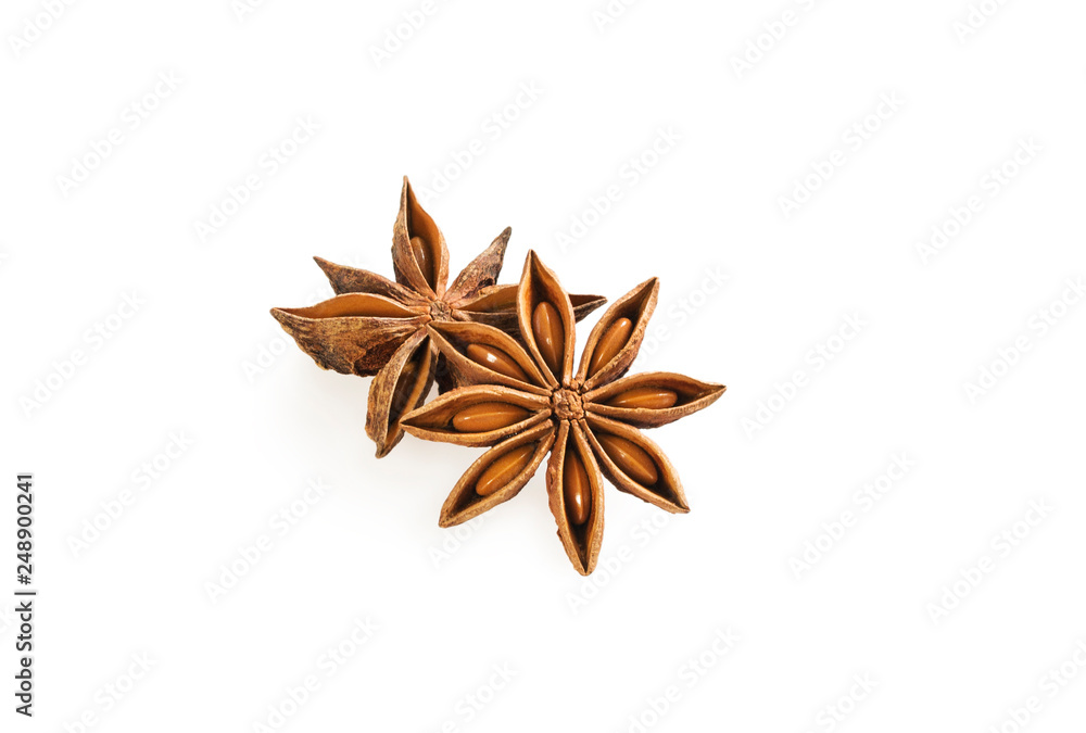 Anise stars composition on white Anise stars composition on white