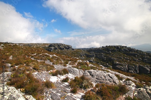 Table Mountain  is a landmark overlooking the city of Cape Town in South Africa