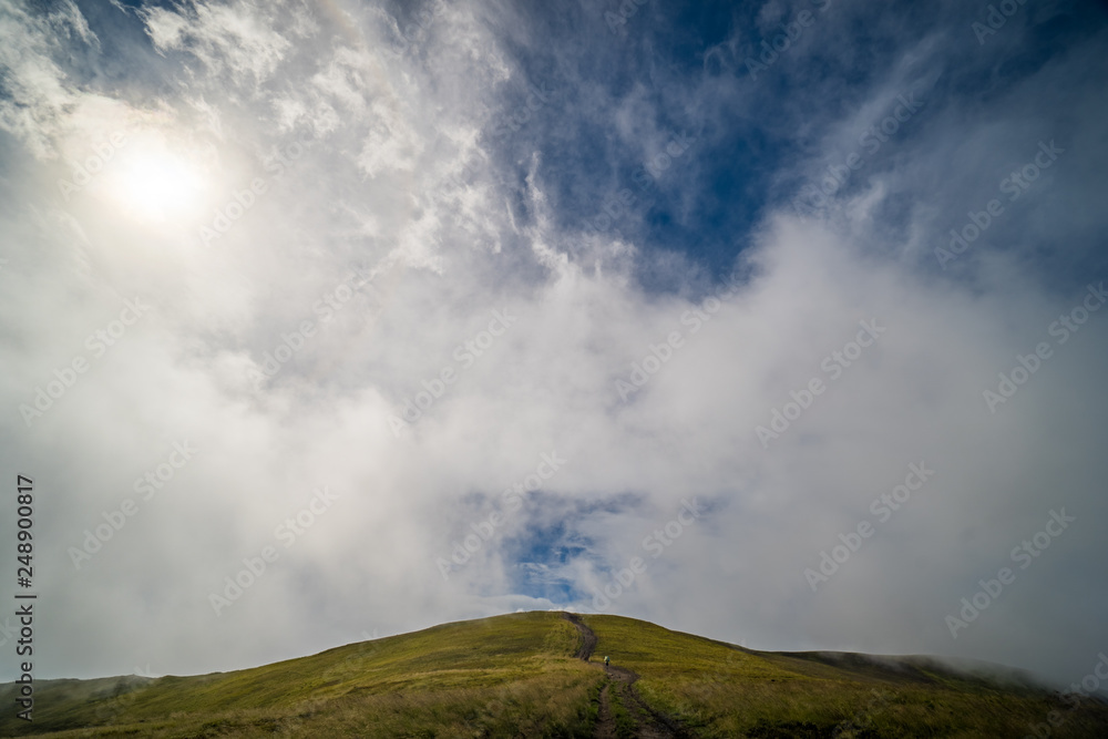 Landscape of Borzhava ridge of the Ukrainian Carpathian Mountains. Clouds above Carpathians Landscape of Borzhava ridge of the Ukrainian Carpathian Mountains. Clouds above Carpathians