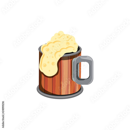 jar wooden beer isolated icon