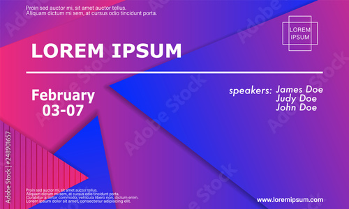 Conference invitation template. Geometric backdrop