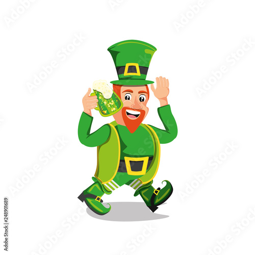  leprechaun happy with beer