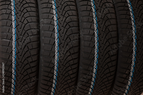 Wallpaper Mural New winter tires isolated over white Torontodigital.ca