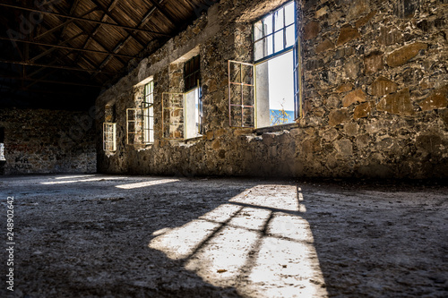 Interior of Berengaria abandoned hotel in mountain region of Trodos, Cyprus photo