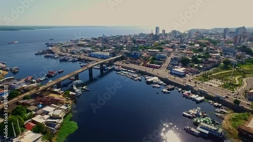 Daytime in the city of Manaus, Brazil. Aerial shot. photo