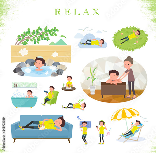 flat type men yellow sportswear_relax