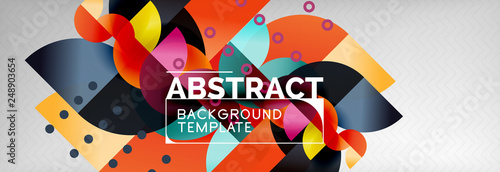 Semi cicrle geometric backgrounds on grey, modern geometric pattern design. Vector business or technology presentation design template, brochure or flyer pattern, or geometric banner