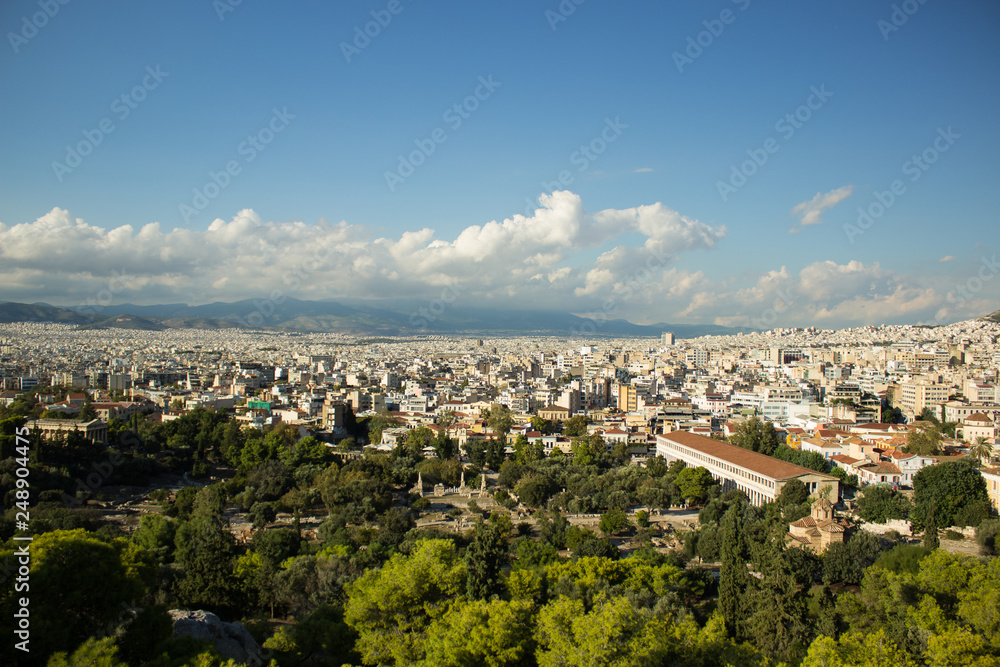 aerial urban photography of Athens - capital of Greece in south Europe 
