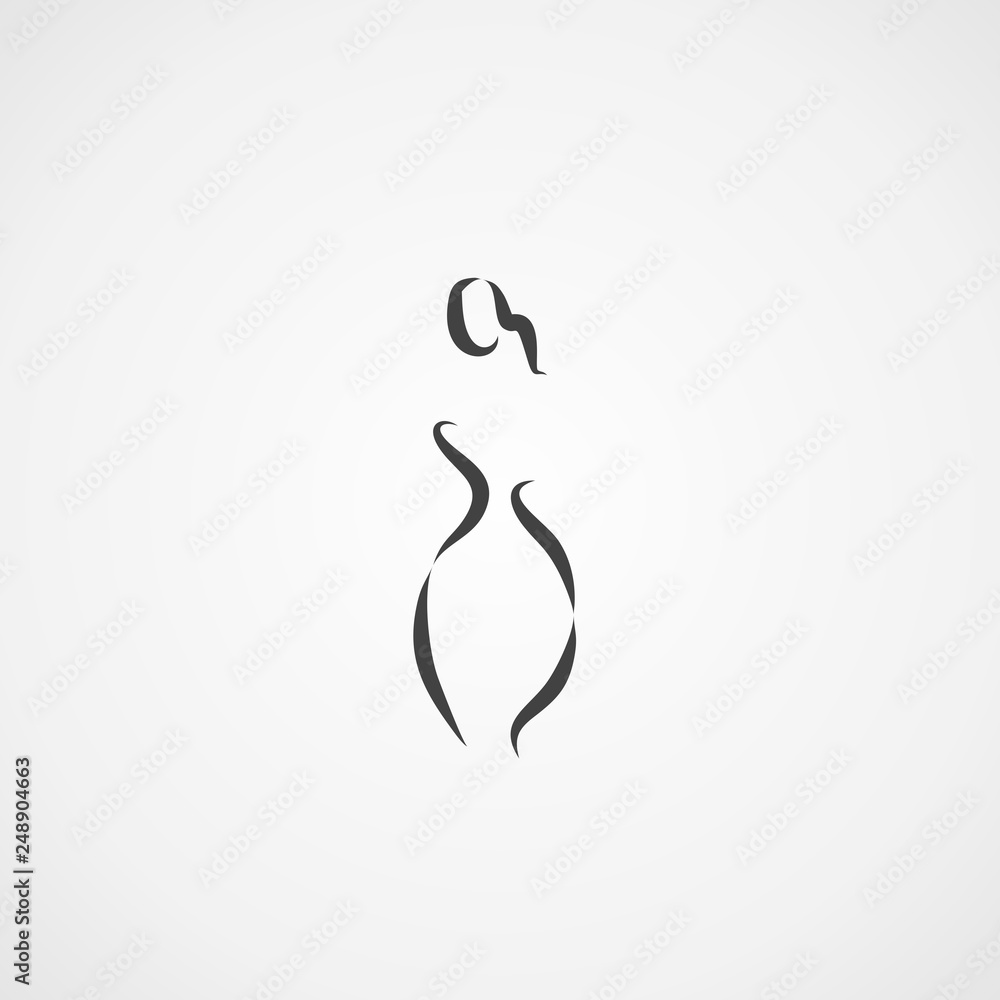 woman vector line illustration woman vector line illustration