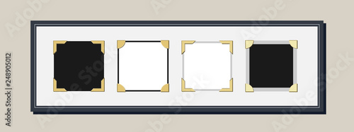 Vintage Photo Frame With Photo Corners Vector