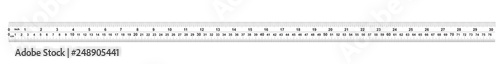 Ruler 30 inshes. Ruler 75 centimeters. Value of division - 32 divisions by inch and 0.5 mm. Precise length measurement device. Calibration grid. photo