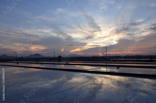 salt field landscape in vietnam