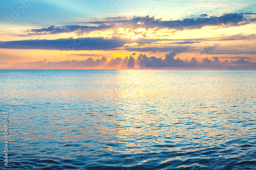 sea landscape with a sunset