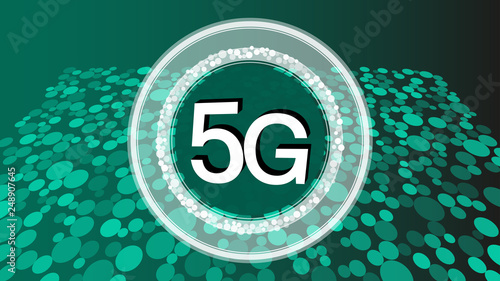 5G global vector symbol concept, fast internet signal for smartphone and mobile phones