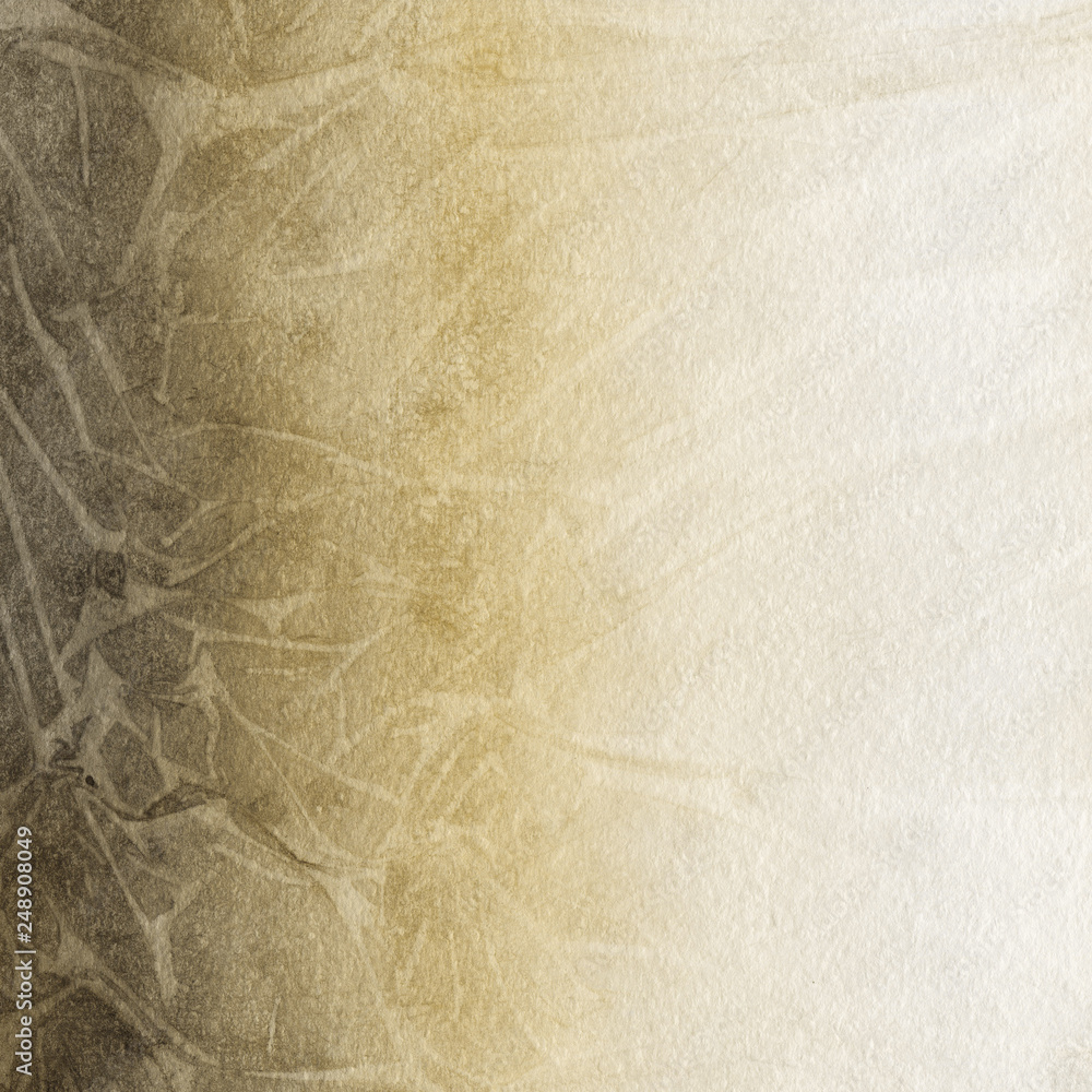 Fototapeta premium Gold luxury ink and watercolor textures on white paper background. Paint leaks and ombre effects. Hand painted abstract image.