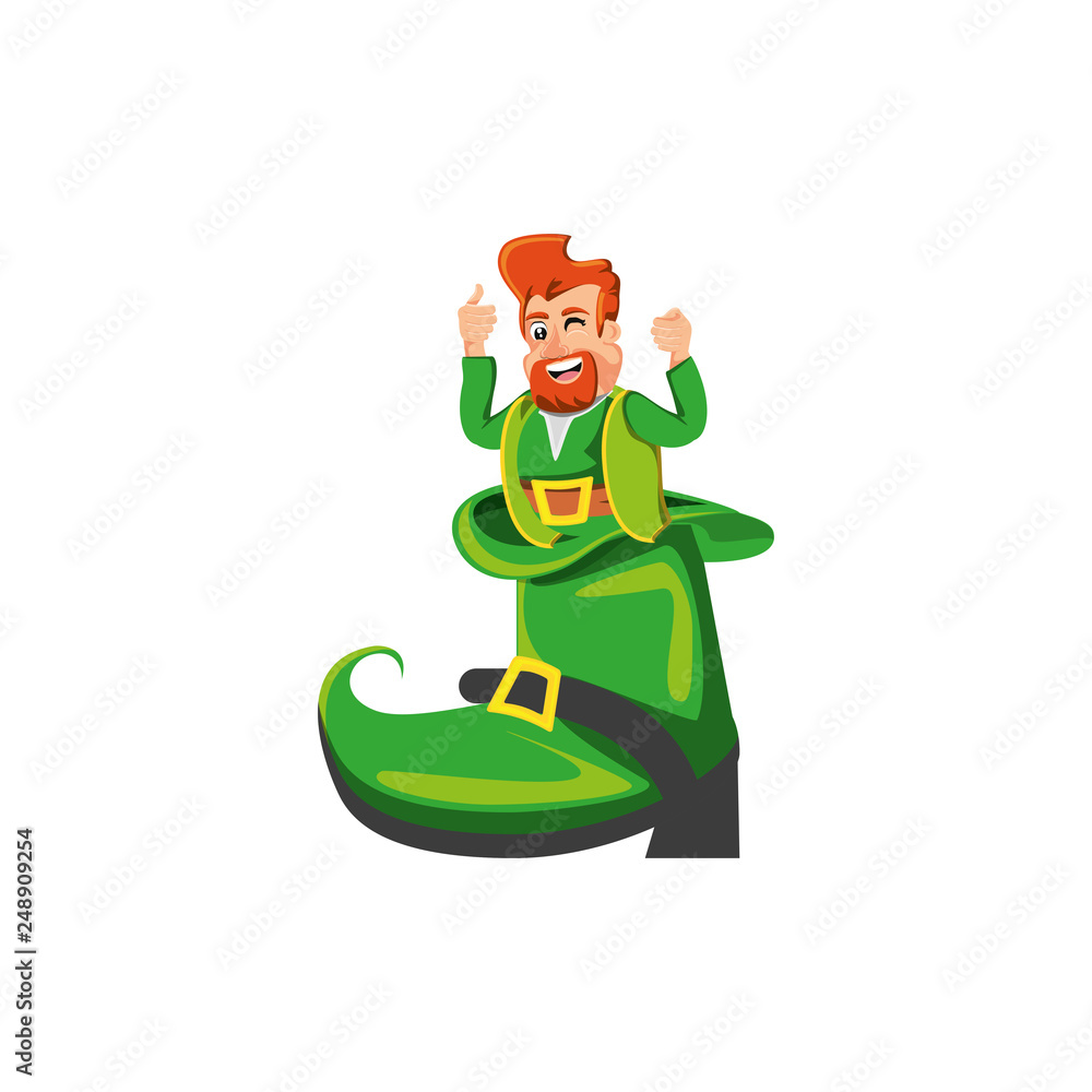 leprechaun in boot isolated icon leprechaun in boot isolated icon