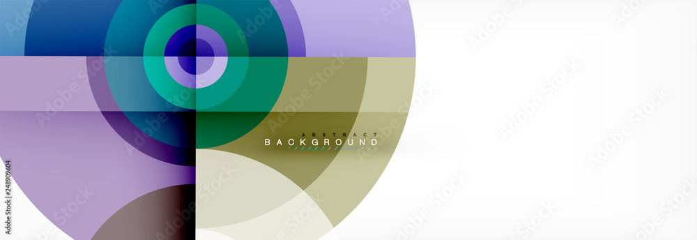 Round circles and triangles abstract background