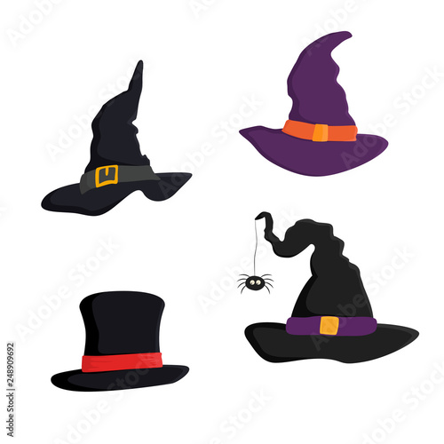 Set of four Halloween hats