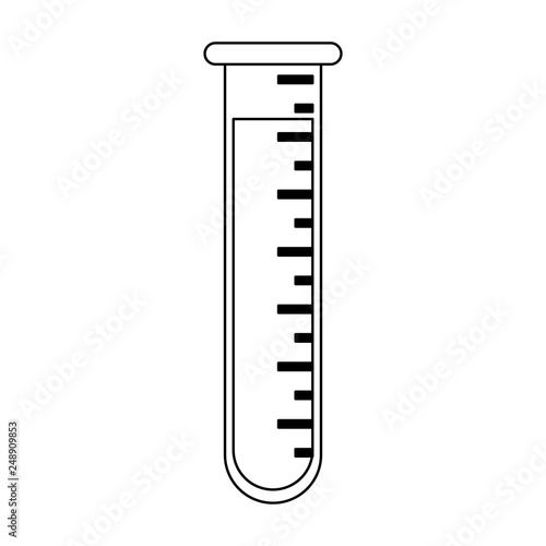 chemistry test tube with liquid symbol black and white