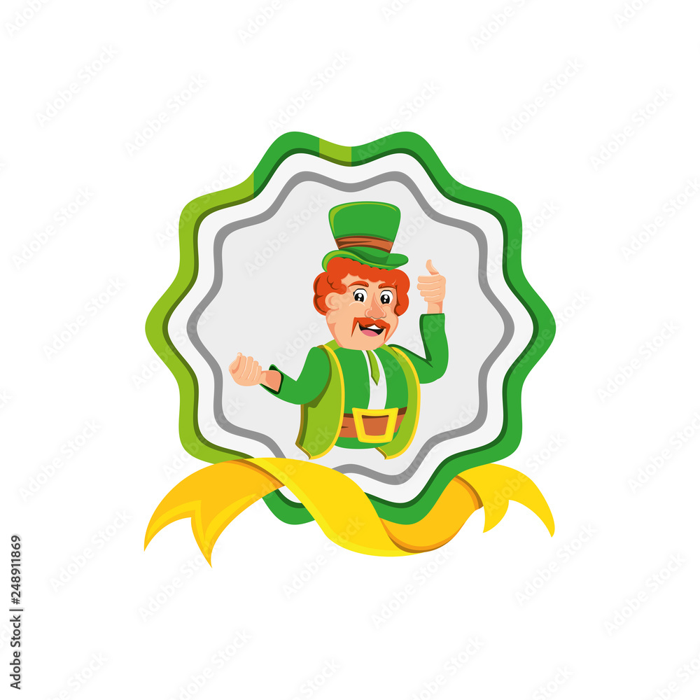 leprechaun in seal with ribbon leprechaun in seal with ribbon