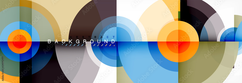Circle abstract background with triangular shapes for modern design, cover, template, brochure, flyer.