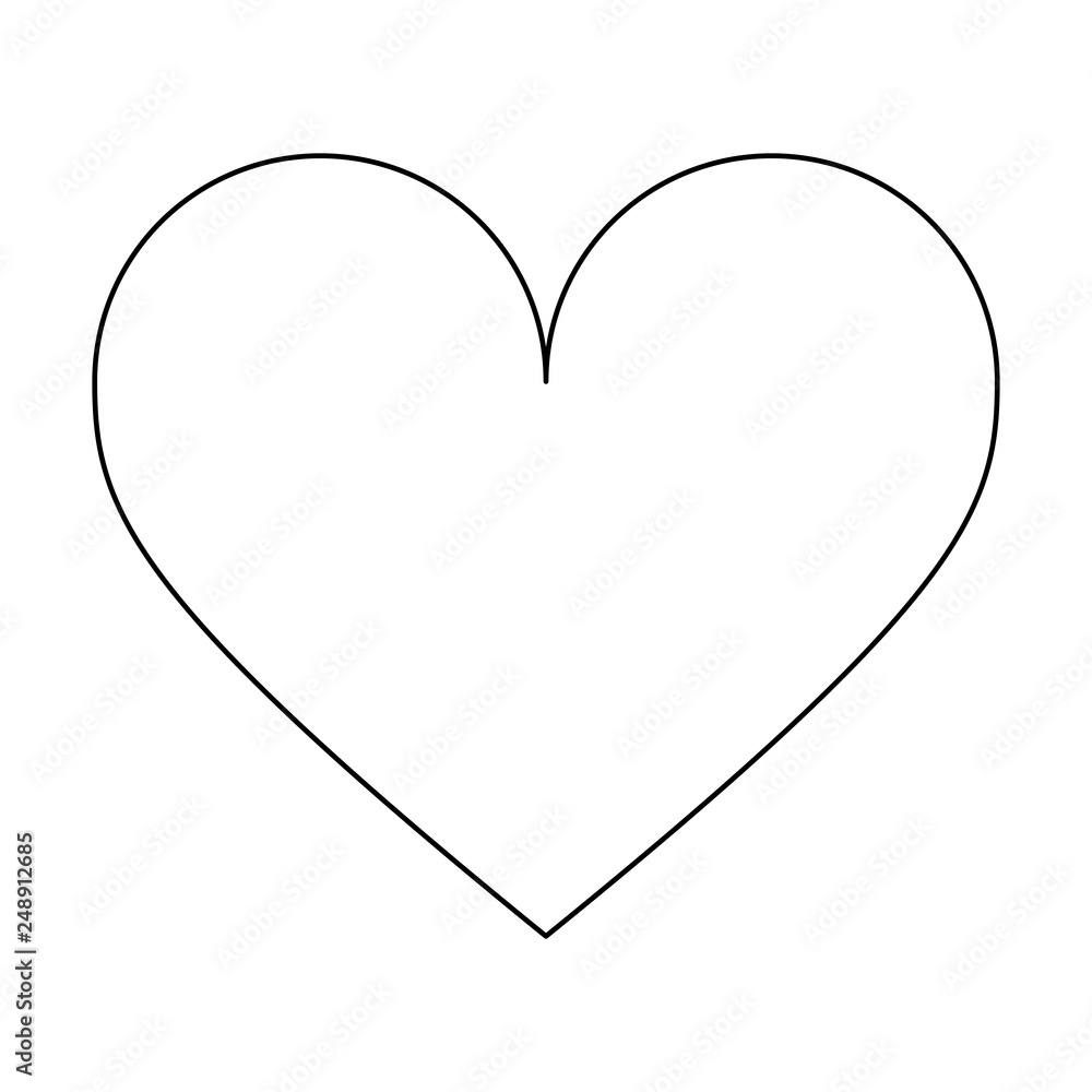 heart love symbol isolated black and white