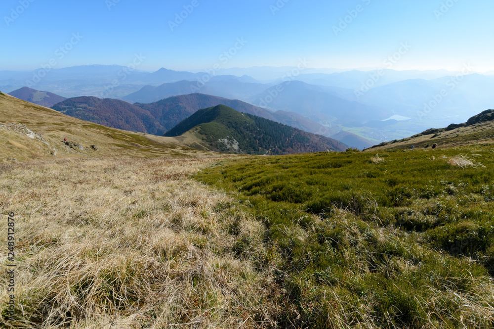 Obraz premium View the meadows in The Vratna valley at the national park Mala Fatra
