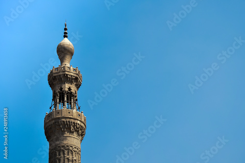 The minaret of the mosque and its beautiful details