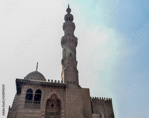 The minaret of the mosque and its beautiful details