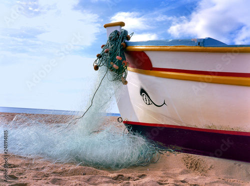 Old fashioned fisher boat