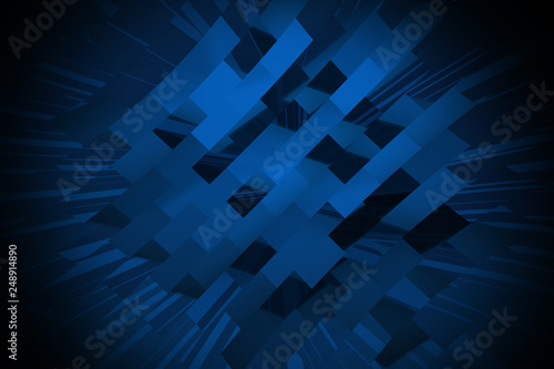 Abstract 3d illustration of blue boxes background, technological theme