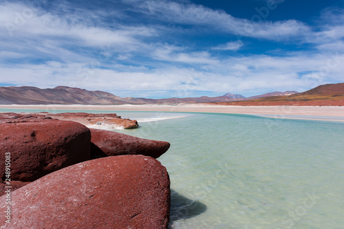 Die Piedras Rojas (roten Steine) in der Atacama Wüste in Chile