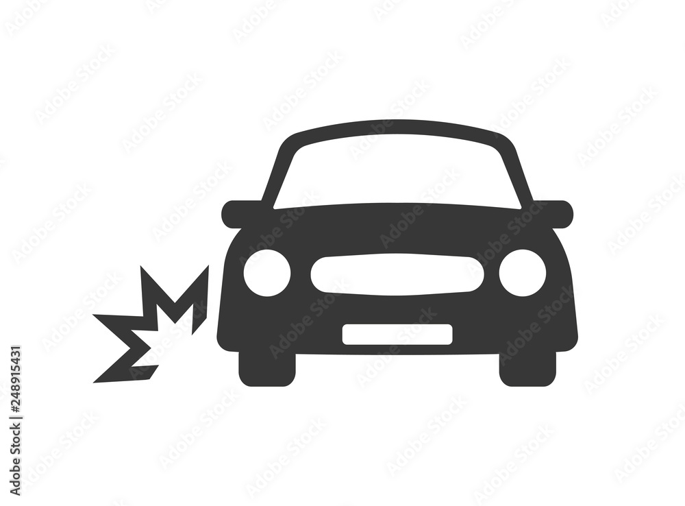 Obraz premium Car wheel crash icon
