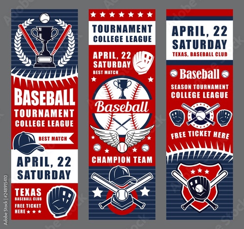 Baseball game sport equipment, trophy cups