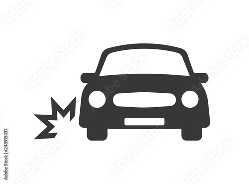 Car wheel crash icon