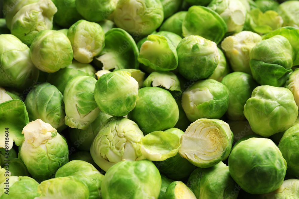 Tasty fresh Brussels sprouts as background, closeup Tasty fresh Brussels sprouts as background, closeup