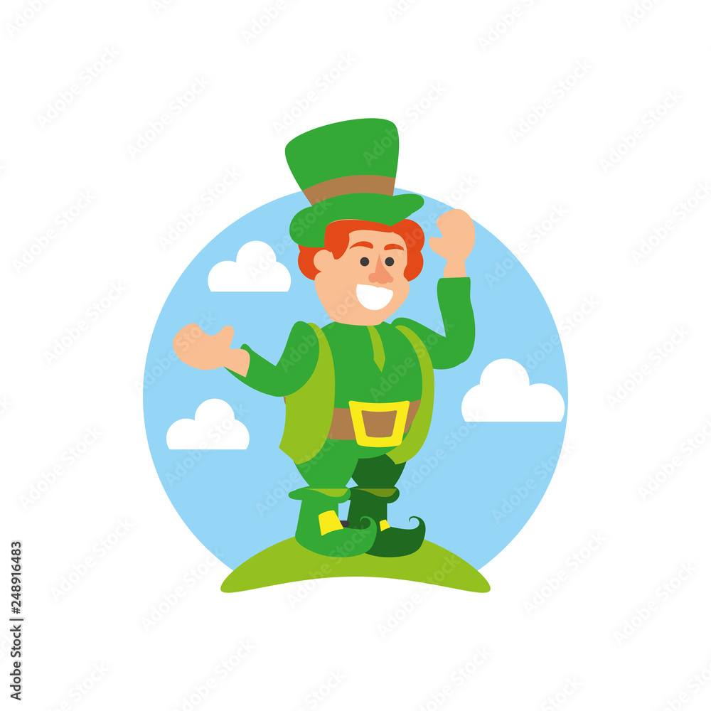 leprechaun with landscape icon leprechaun with landscape icon