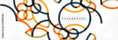 Curly wave lines abstract background design, transparent color lines on gray
