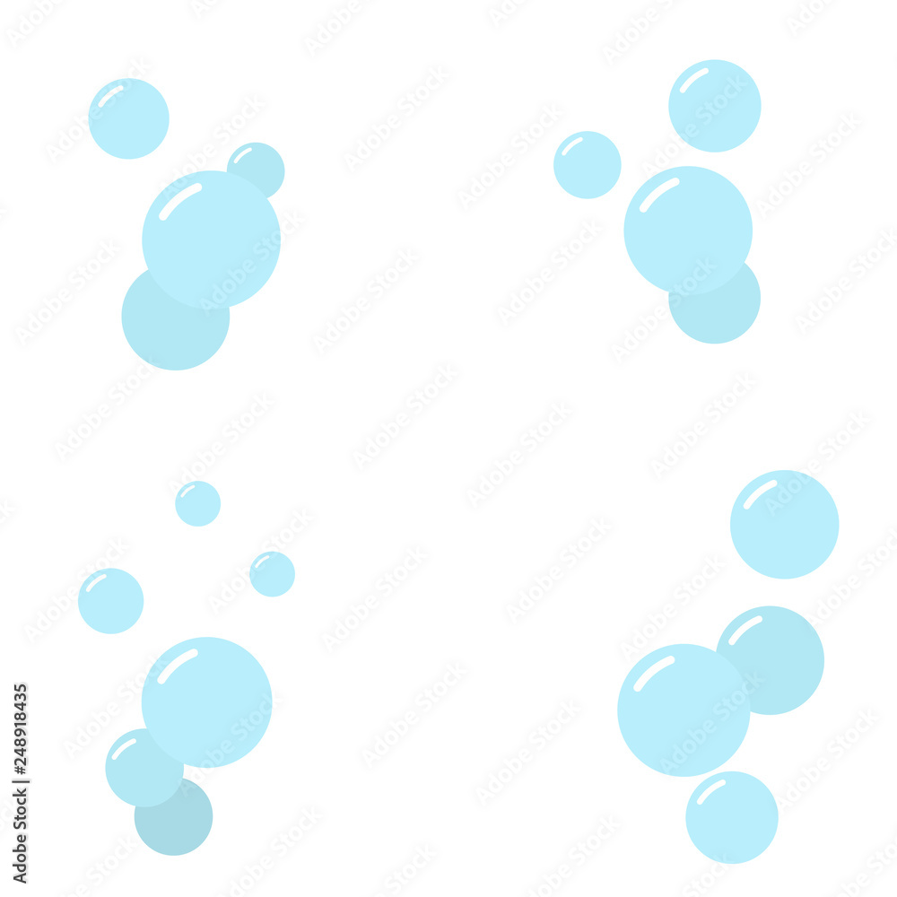 Soap bubbles flat isolated on white background Soap bubbles flat isolated on white background