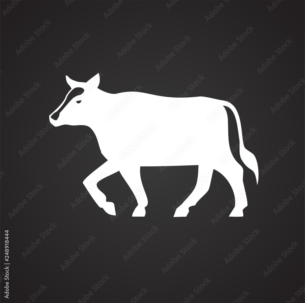 Meat icon on black background for graphic and web design, Modern simple vector sign. Internet concept. Trendy symbol for website design web button or mobile app